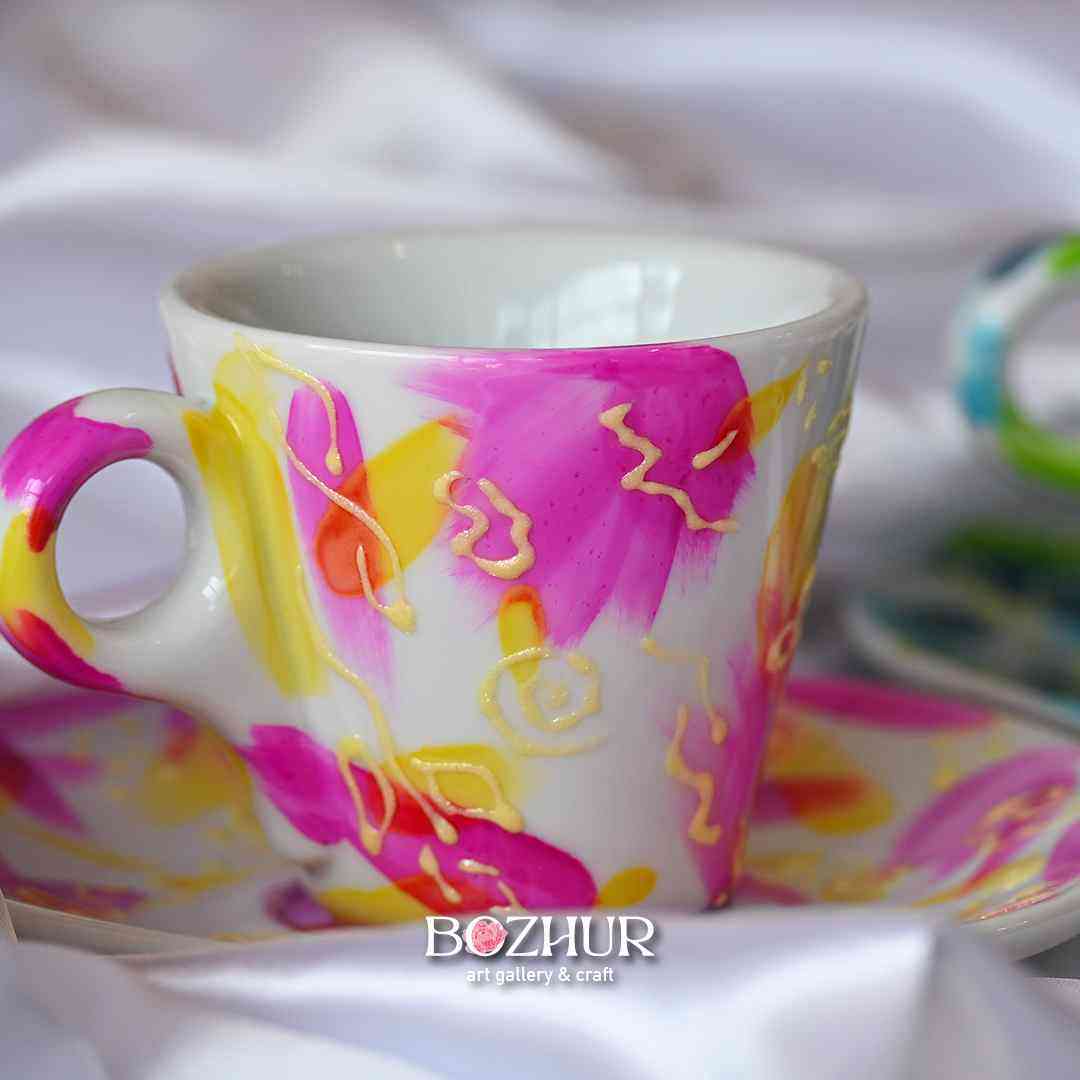 Ръчно рисувани еспресо чаши "Абстракт" - сет от 2 чаши