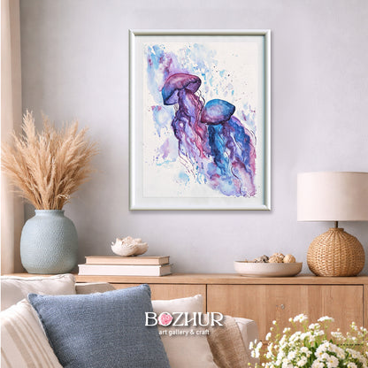 „Медузи“ – акварелна картина, 30×40 см