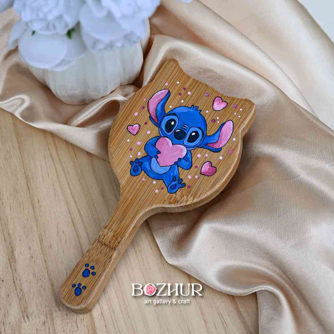 Рисувана четка за коса - детска "stitch"