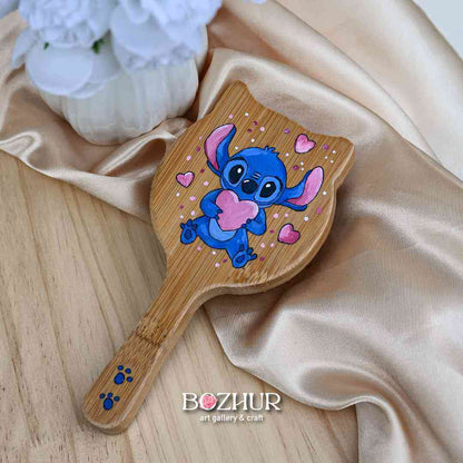 Рисувана четка за коса - детска "stitch"