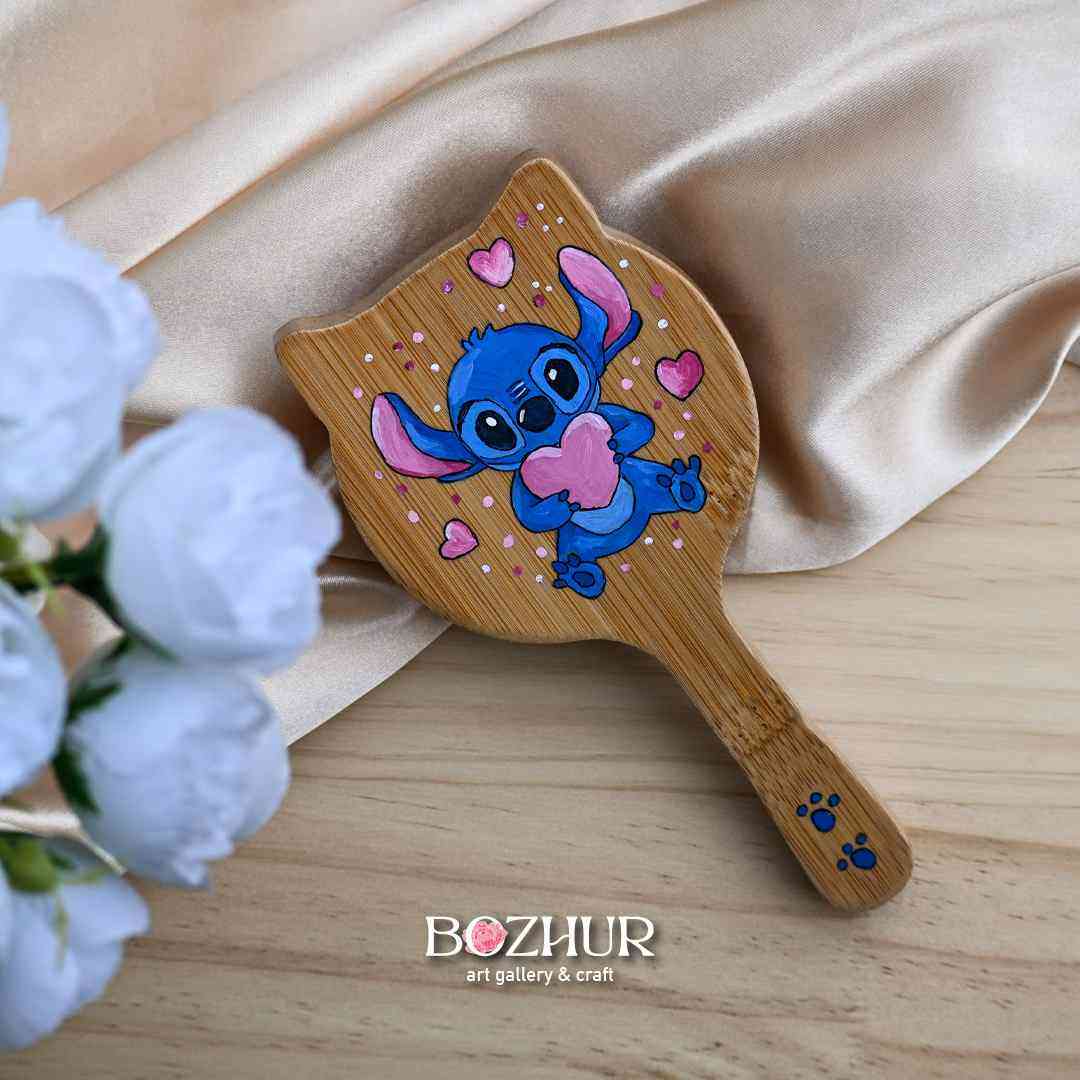 Рисувана четка за коса - детска "stitch"