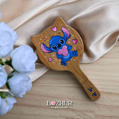 Рисувана четка за коса - детска "stitch"