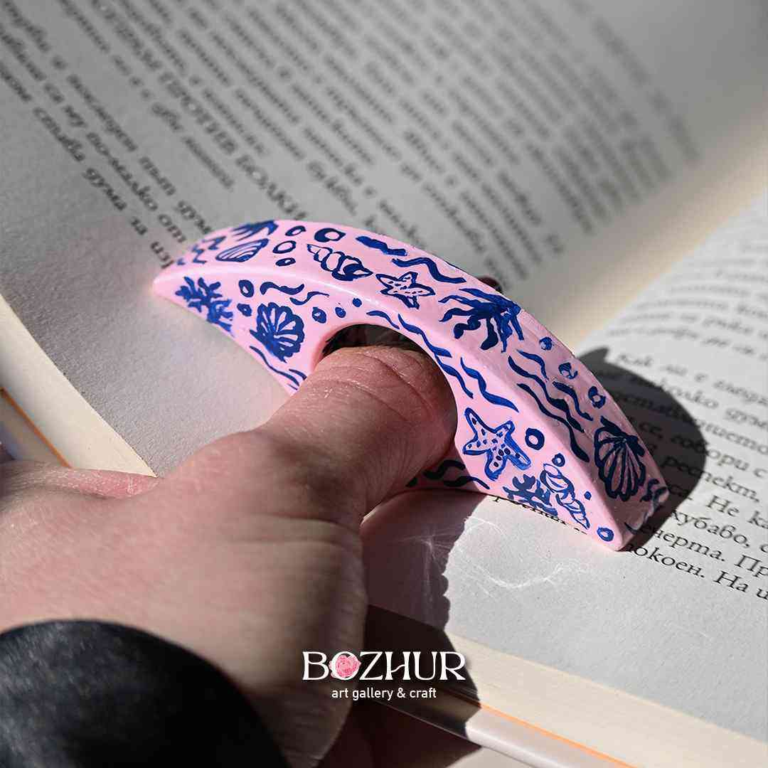 Книгодържач "Морски свят" - ръчно рисуван