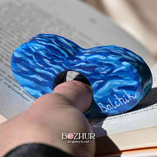 Книгодържач "Море" - ръчно рисуван